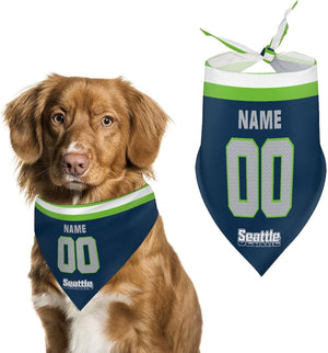 Seattle Custom Dog Bandana Pet Gear Select Any Name Any Number Gifts for Dogs Cats