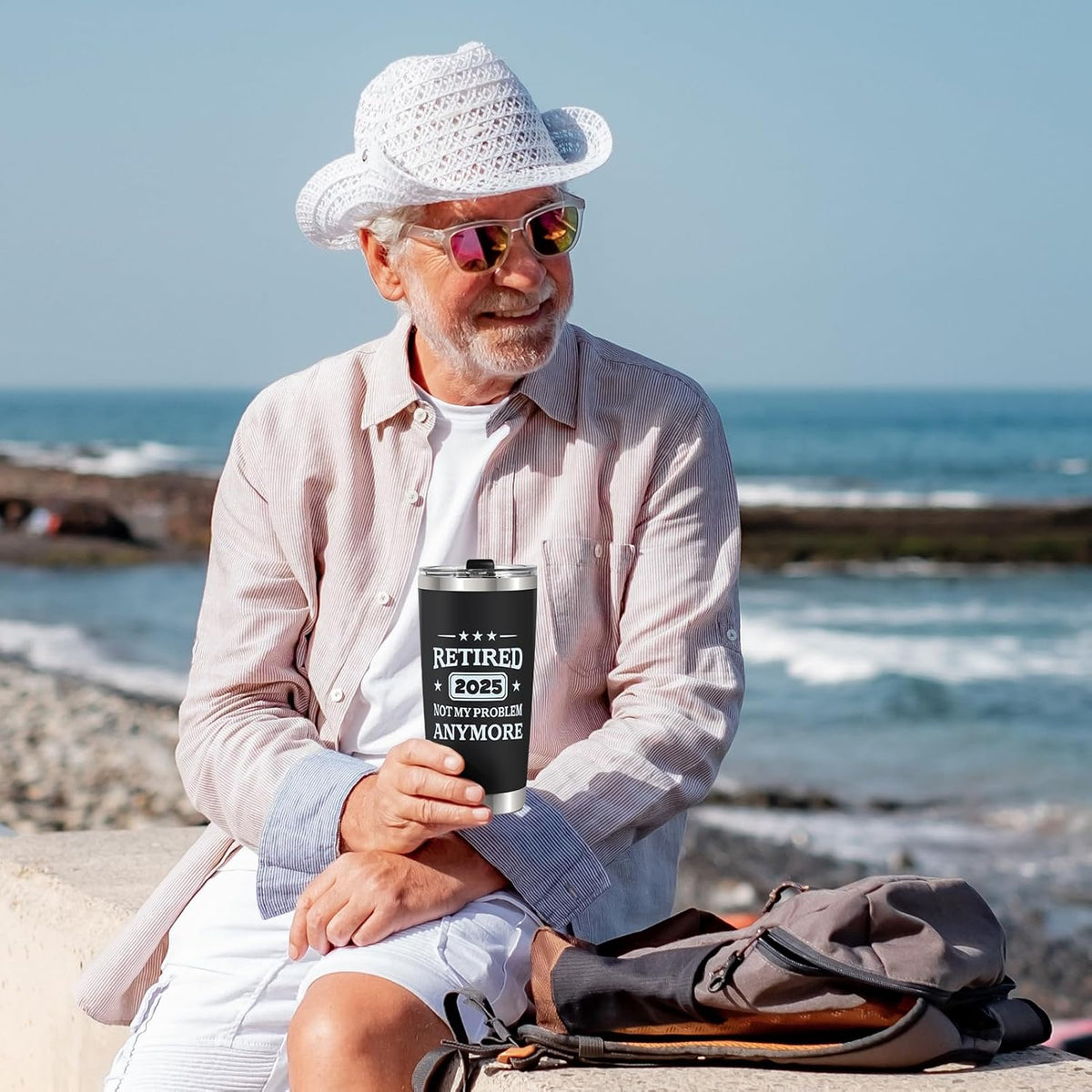 Retirement Gifts for Men 2025 - Best Funny Retirement Gifts for Teachers Coworkers Boss Doctors - Retired Gifts for Men, Humorous Happy Retirement Gifts, 20 Oz Retirement Coffee Tumbler Cup