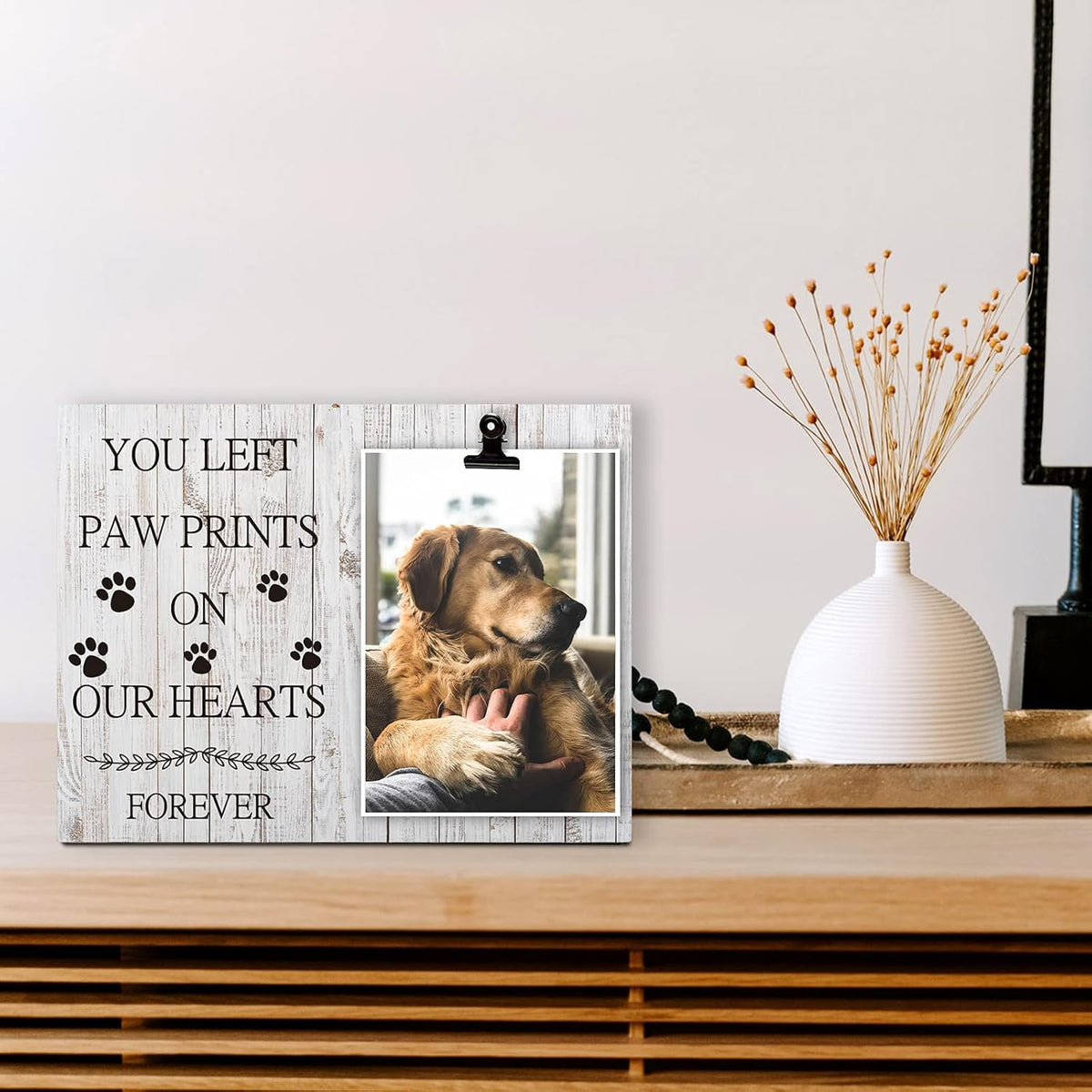Pet Picture Frame Cat or Dog Frame Custom Photo Clip Frame Memorial Pet Loss Picture Frame Memorial Dog Gift