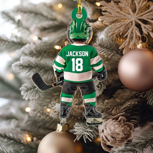 Personalized Hockey Ornament 2025, Custom Acrylic Christmas Ornament with Name & Number, Customized Xmas Tree Decoration, Gift for Hockey Fans, Xmas Decor
