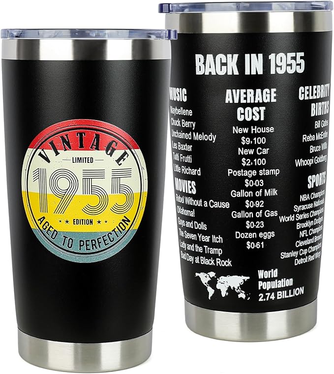 50th Birthday Gifts for Women Men - 1975 50th Birthday Decorations Gifts Ideas for Her Him - 50 Year Old Birthday Gift for Men Women Turning 50 Gift Ideas - Stainless Steel Tumbler
