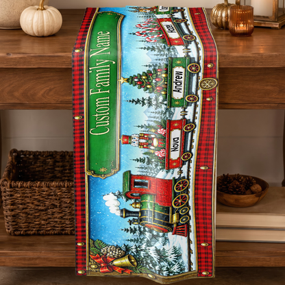 Christmas Train Family Table Runner - Personalized Christmas Birthday Gifts For Mom, Dad, Brother, Sister - Christmas Feels Better Together 7200cc89-4114-4f84-b92a-061538ccb806-MK-6.png