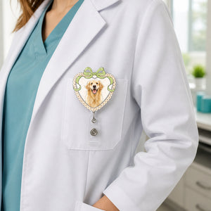 Custom Pet Photo Badge Reel – Scalloped Rosette with Stethoscope Bow - Personalized Custom Shape Badge Reel 72124b4c-2317-4d1a-b5aa-d5dd1367ee6c.jpg