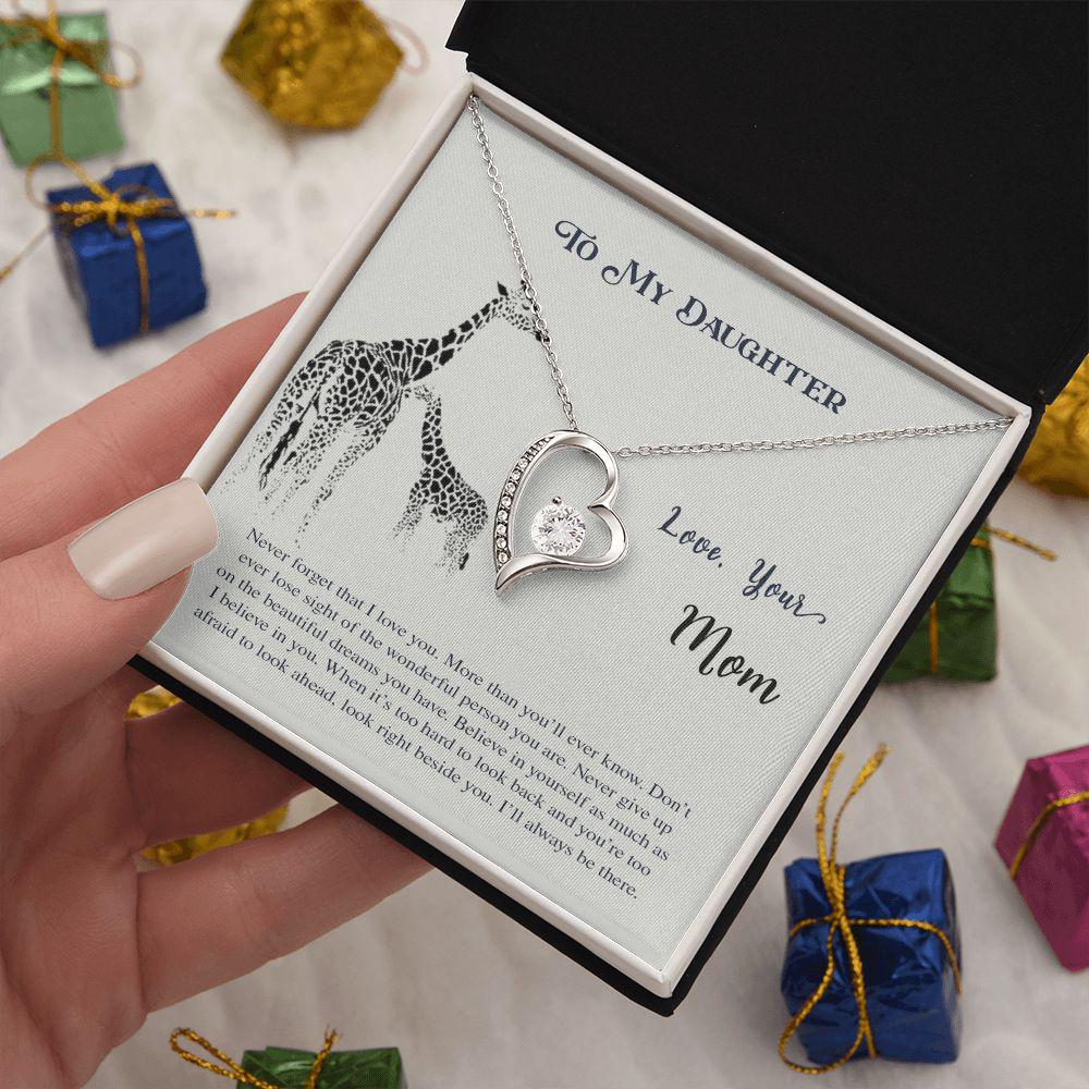 To My Daughter Never Forget That I Love You Necklace With Message Card, Gift For Daughter, Love From Mom. 721.jpg