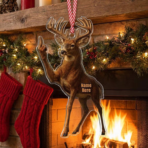 Custom Middle Finger Deer Acrylic Christmas Ornament, Personalized Buck Hunter Xmas Decor, Funny Hunting Keepsake Holiday Gift For Family 721b94eb-62ff-4c8e-ab23-9cbfda80e492-v2.jpg