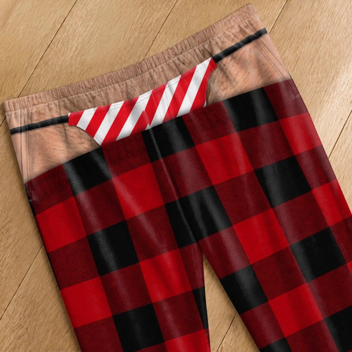 Custom Funny Men's Pajama Pants, Christmas Birthday Gag Gifts For Him, Fake Thong Illusion Buffalo Plaid Lounge Pants 722253bb-50ee-45e7-a2f3-d55b9df62011-6.jpg