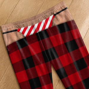 Custom Funny Men's Pajama Pants, Christmas Birthday Gag Gifts For Him, Fake Thong Illusion Buffalo Plaid Lounge Pants 722253bb-50ee-45e7-a2f3-d55b9df62011-6.jpg