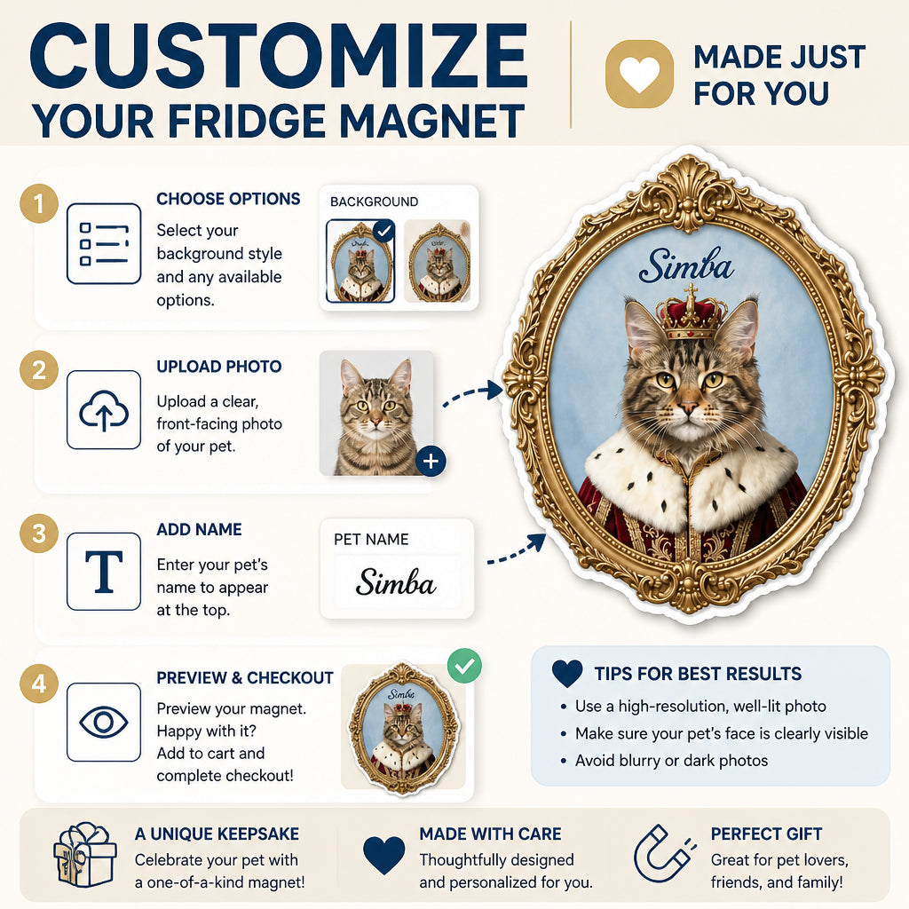 Regal Pet Portrait Custom Shape Fridge Magnet - Personalized Custom Shape Fridge Magnet 7245eb8b-007b-4f36-b66a-d94f15c93af3.jpg