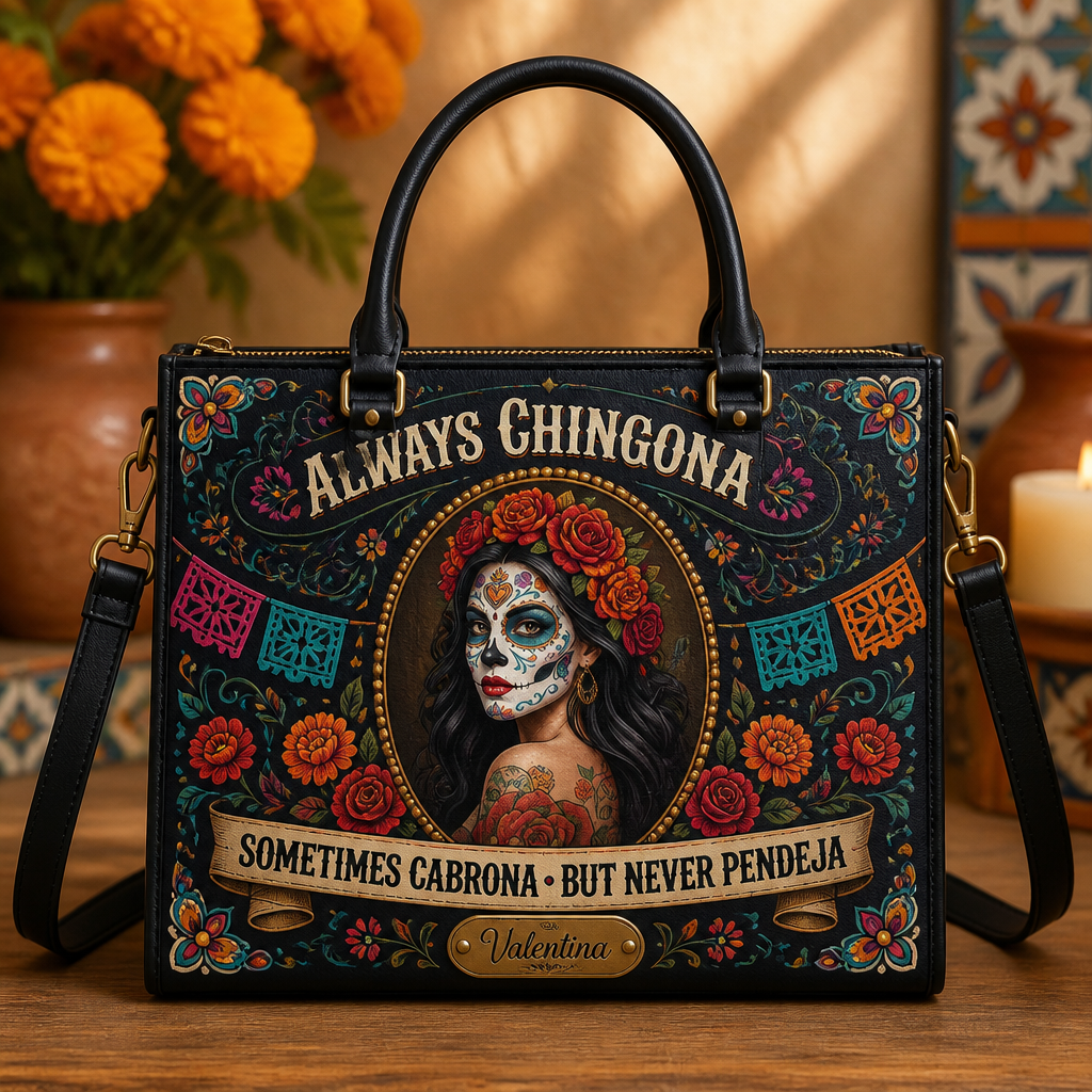 Always Chingona Sugar Skull Shoulder Bag – Personalized Name - Personalized Leather Shoulder Bag 724fb391-4ea2-4d7b-af6f-172b3ce60bad.png