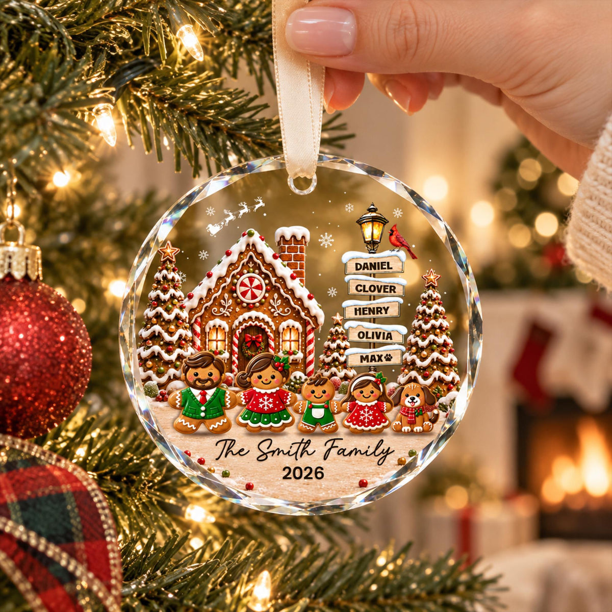 Personalized Christmas Gingerbread Family Ornament, Custom Family Members Gifts, Family with Dog Ornament, Family Keepsake, Grandma Gifts 7251a700-da19-45ea-85a4-6f3bef9dbfda-3.jpg