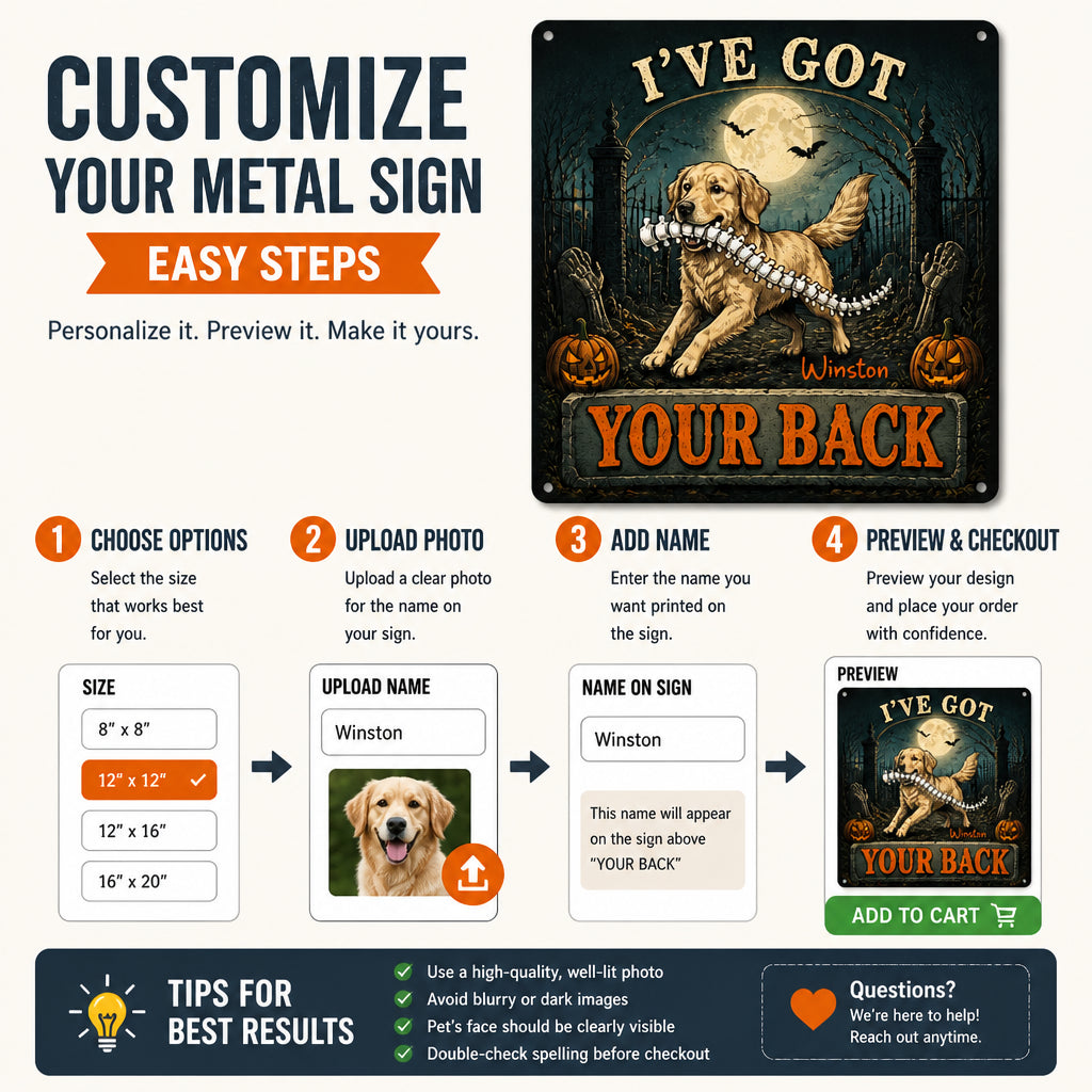 Personalized Halloween Dog Metal Sign – I've Got Your Back - Personalized Metal Sign 72697e39-601b-43f3-a299-aadea123820f.jpg