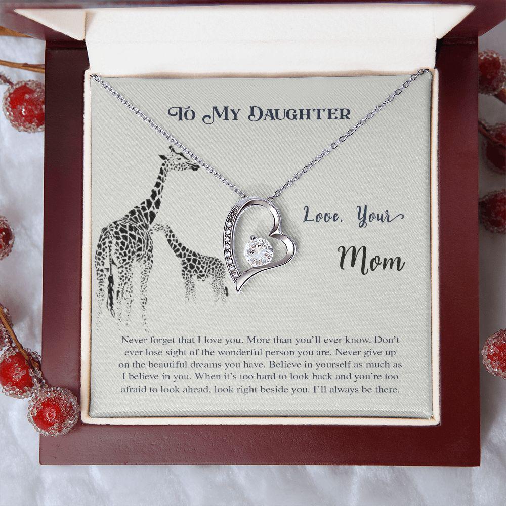 To My Daughter Never Forget That I Love You Necklace With Message Card, Gift For Daughter, Love From Mom. 726.jpg