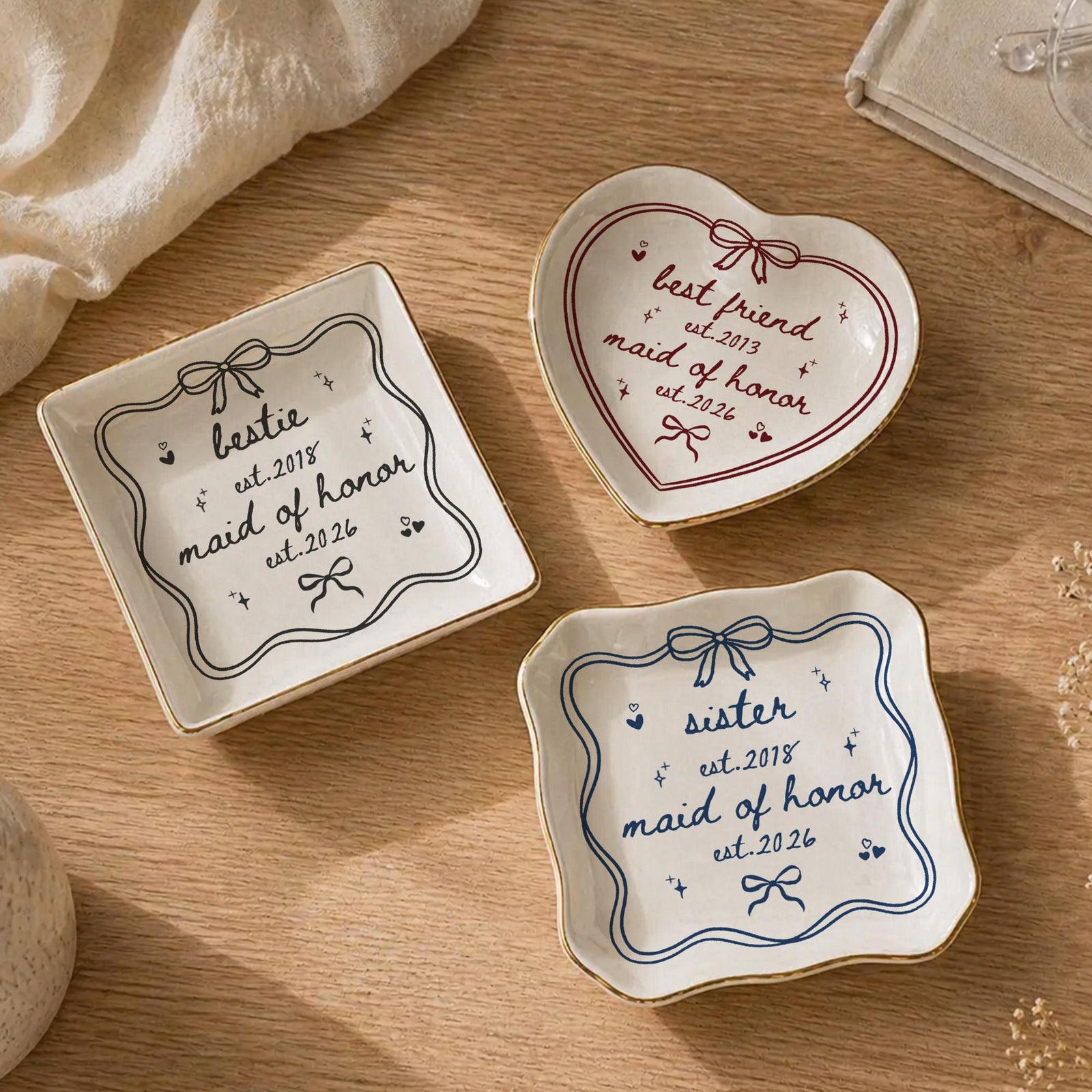 Custom Bridesmaid Jewelry Tray, Personalized Ceramic Ring Dish, Bride Bridal Shower, Friend Bestie Sister Trinket Ring Tray, Maid of Honor 727d7131-0f2f-4ede-86e2-4ba4bc06c8d2-4.jpg