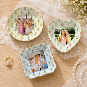 Personalized Photo Bestie Jewelry Dish, Best Friend Ceramic Trinket Dish, Bestie Striped Floral Ring Holder, Gift For Her 728cccf6-464b-4412-91e5-e459a28961b7-5.jpg