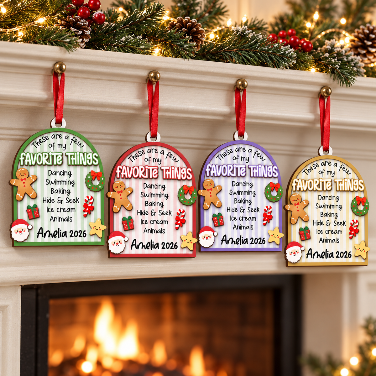 Personalized Kids Favorite Things Ornament, Striped 3D Wooden Ornament, Custom Kid Name Ornament, Boys Girls Christmas Keepsake, Xmas Decor 7293c7cb-a690-4164-ae48-90b2806c82af-banner-2.png