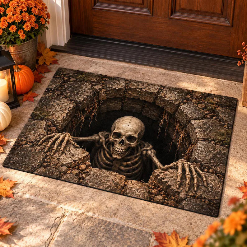 Creepy Skeleton Round Pit Halloween Doormat, 3D Optical Illusion Brick Well Rug, Scary Skeleton Floor Mat, Haunted House Outdoor Porch Decor 72950b36-31d7-48a6-b789-e4b801064daa-fbhesrh-4-.webp