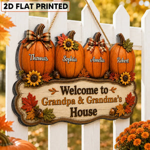 Cozy Warm Fall Season Vibe Little Pumpkins Welcome To Grandma Grandpa House - Personalized Wood Sign - Fall Decoration For Grandparents 72a695fc-2fa8-423b-8bc8-42ef0fb26d2b-banner-2.webp