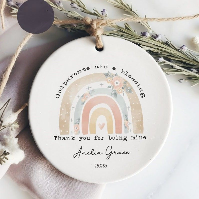 Godparents Ornament - Godmother Gift 2024