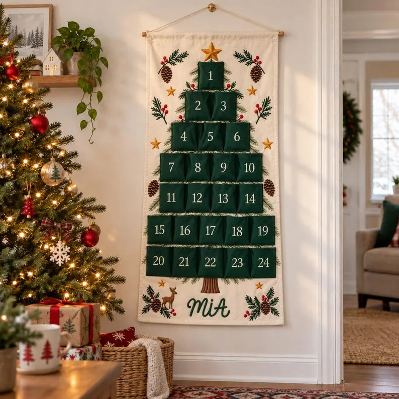 Personalized Christmas Advent Calendar for Adults and Kids, 24 Pocket Pine Tree Fabric Wall Banner, Custom Name Holiday Countdown for Family 72bf59e2-89fc-46e7-a4fa-a1413a614901-nm-6-.webp