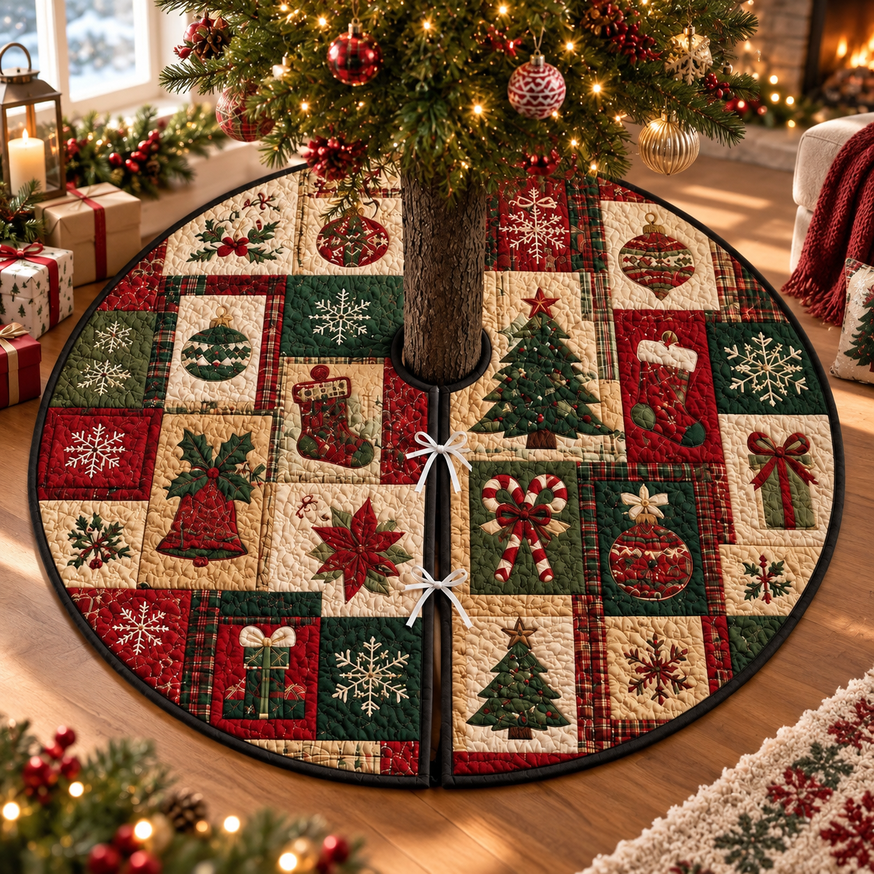 Christmas Tree Skirt Quilt, Patchwork Holiday Tree Mat, Quilted Plaid Snowflake Candy Cane Farmhouse Christmas Decor Gift 72c8d4f4-a5f2-4ad0-8e16-47892a4e26b4-3612dac4-5443-4447-a5d7-68bca70e0624.png
