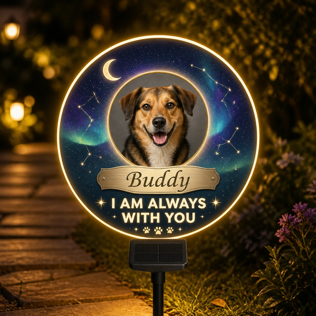 Pet Memorial Solar LED Sign – I Am Always With You (Photo + Name) - Personalized Cut Metal Sign Led Solar 72cd94f1-7e8d-40e9-9ae5-d0966d193564.png