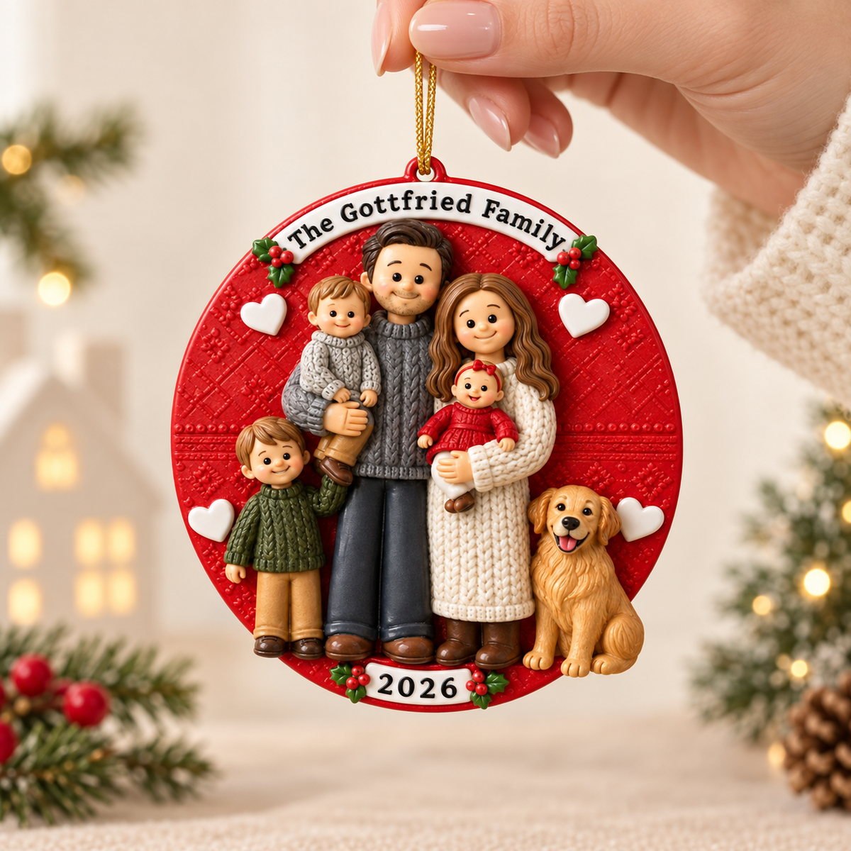 Personalized Family 3D Relief Acrylic Ornament, Custom Photo Christmas Decoration, Family Name & Year Keepsake, White Portrait Holiday Tree Decor, Christmas Gift 72d6c208-d43a-4983-bd3c-4949f746aa88-lk2.png