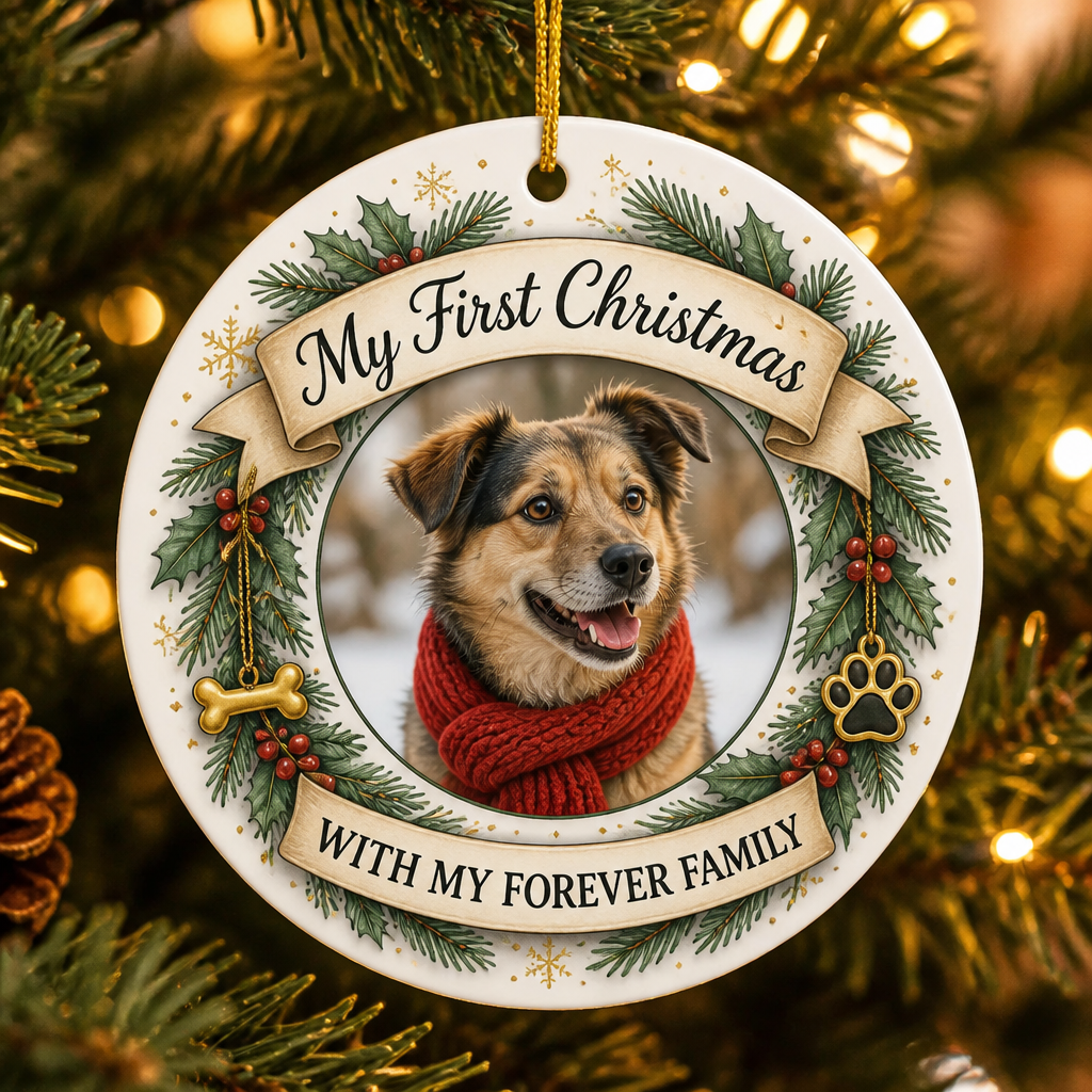 Pet Adoption First Christmas Photo Ornament - Personalized Aluminum Ornament 72f086ca-8864-4303-8ad5-b0ec30b2015c.png