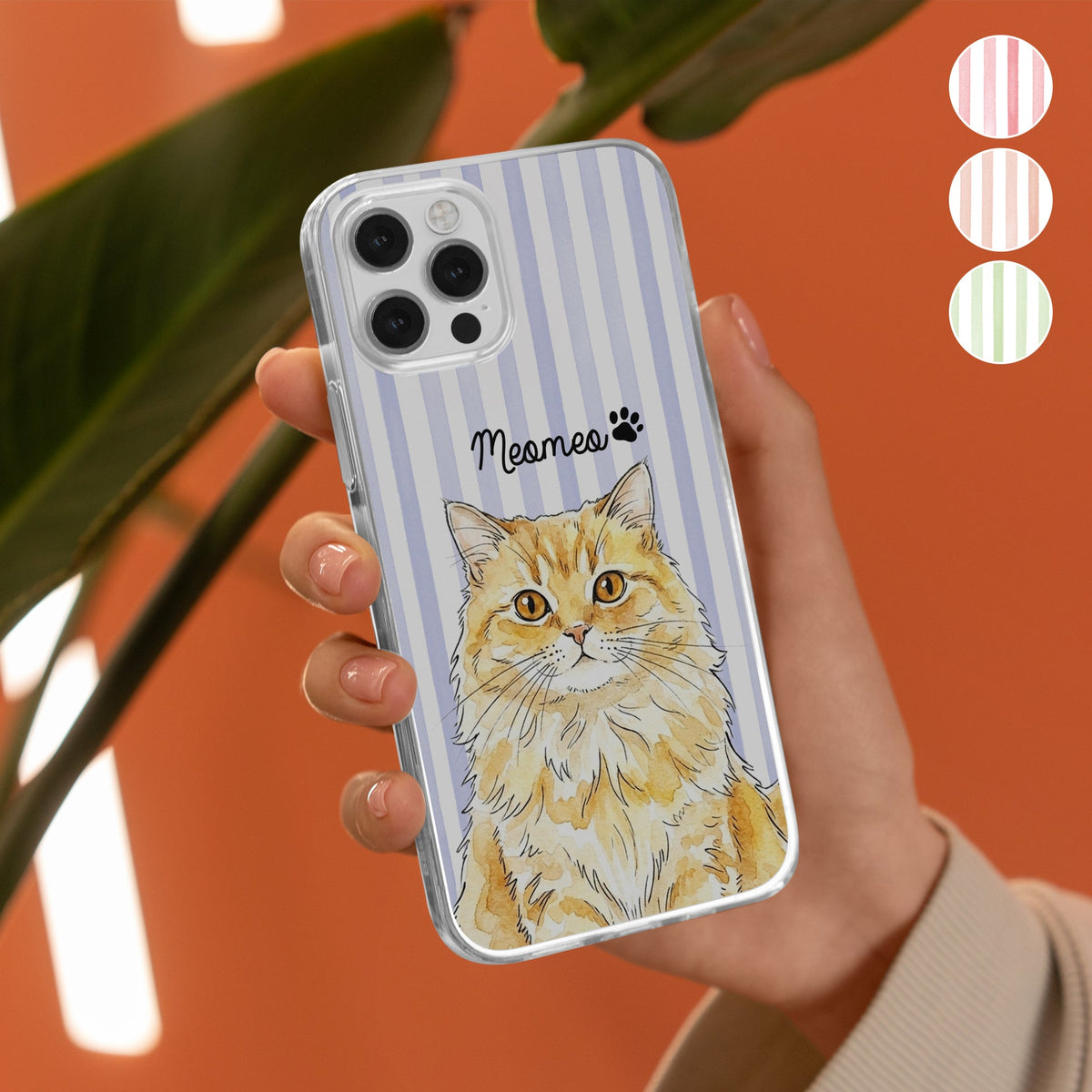 Custom Pet Portrait Watercolor Art Striped Pattern Gift For Pet Lovers - Personalized Phone Case 72f4fd44-9641-4a13-b1f1-c75c52c679cf-banner-3.jpg