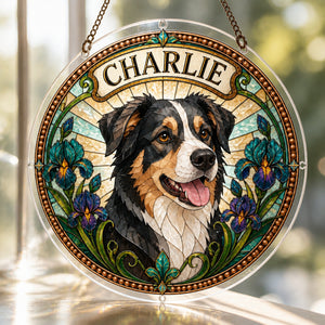 Custom Stained‑Glass Pet Portrait Suncatcher – Photo to Art with Name - Personalized Suncatcher Ornament 7310ed97-644c-4bd5-af2e-3598fcd11203.jpg