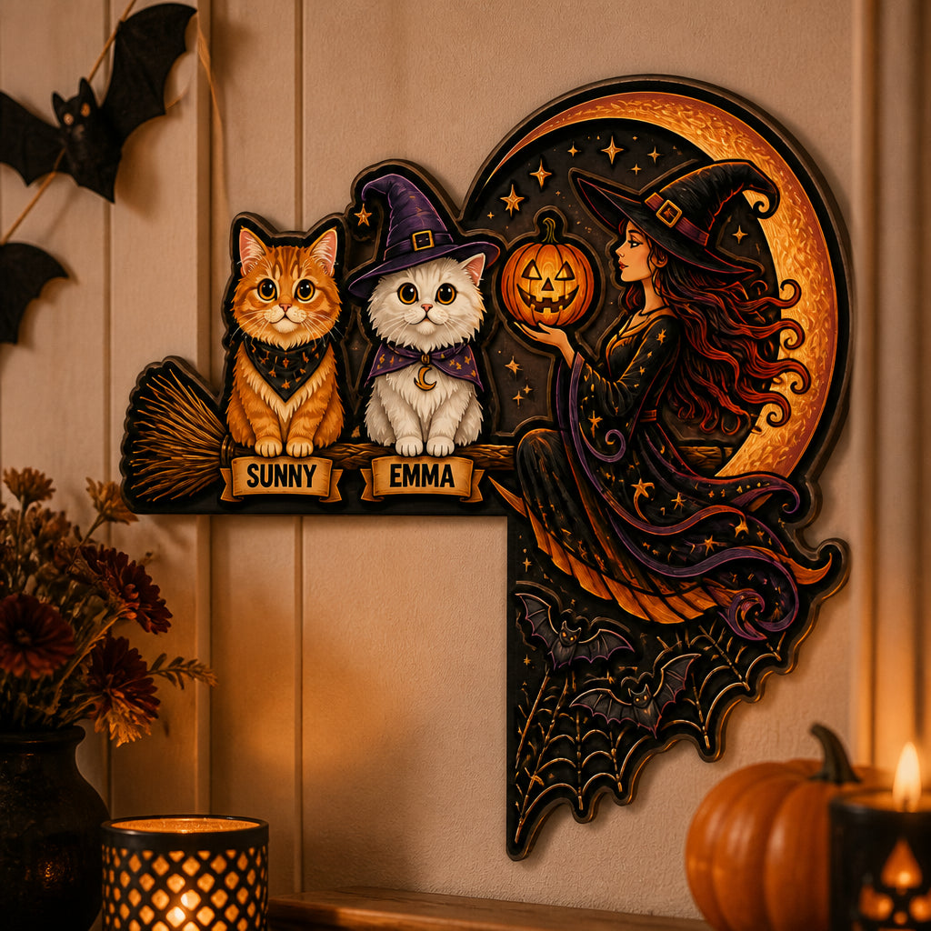 Halloween Witch Broom Corner Sign with Custom Pet Portraits & Names - Personalized Wood Acrylic Sign 73331f40-a40a-4e4b-872a-2f04889d685e.jpg