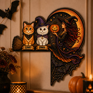Halloween Witch Broom Corner Sign with Custom Pet Portraits & Names - Personalized Wood Acrylic Sign 73331f40-a40a-4e4b-872a-2f04889d685e.jpg