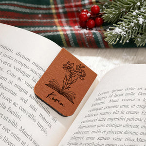 Personalized Leather Magnetic Bookmark, Engraved Birth Flower Book Mark Gifts 7338fa50-dbab-4e60-8ab1-d9cc83f04386-7.jpg