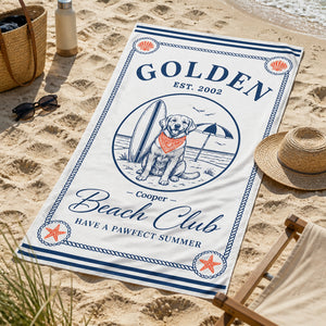 Golden Beach Club Personalized Dog Beach Towel - Personalized Beach Towel 735b6e52-a0e0-460e-99c5-500f03f20935.jpg