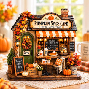 Personalized Autumn Coffee Shop Wooden Block, Custom Fall Café Shelf Decor, Rustic Harvest Village House, Cozy Thanksgiving Gift 737d9f69-e773-47ee-8941-180ec62a2c73-1.jpg