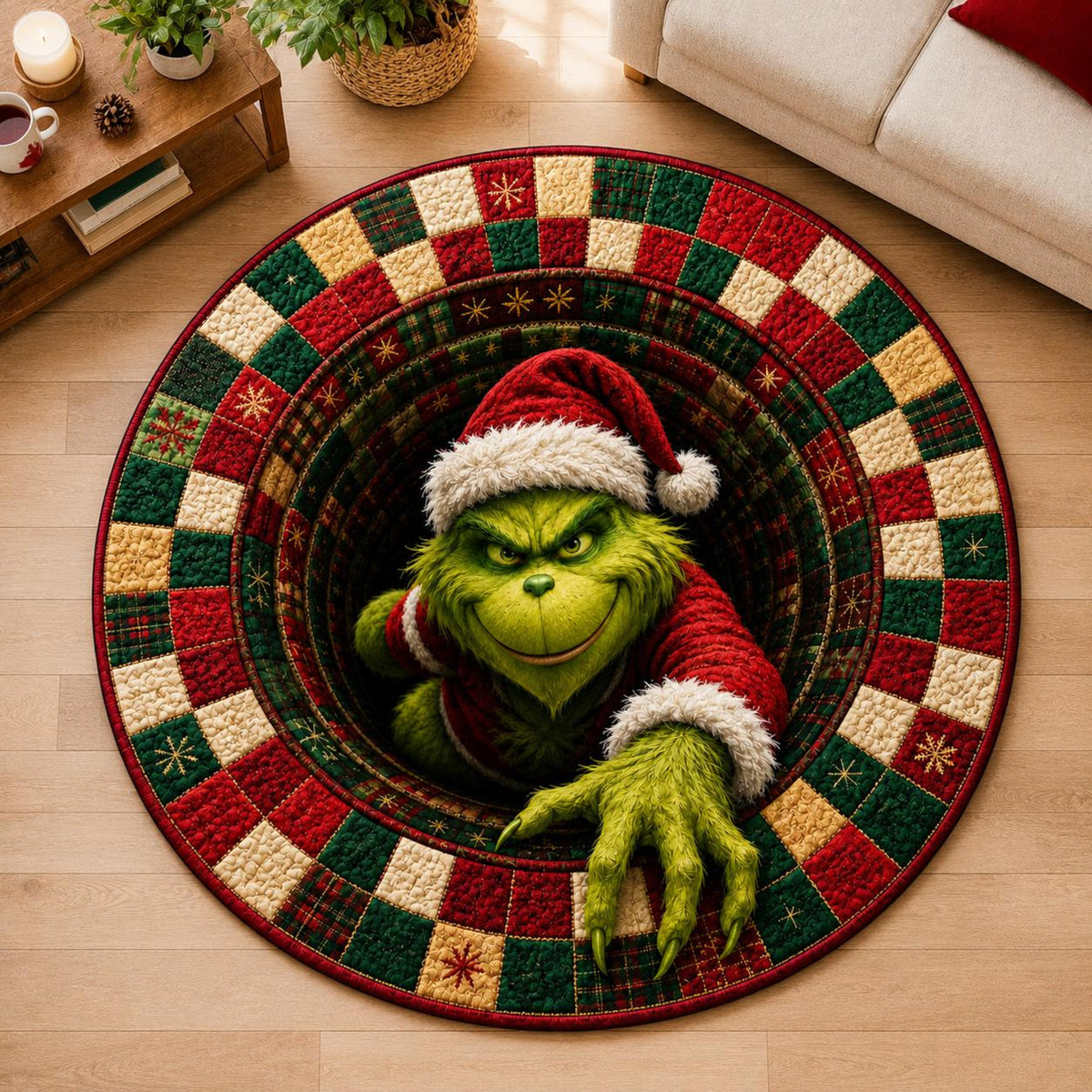 Christmas 3D Illusion Round Rug, Optical Illusion Floor Mat, Xmas Non Slip Area Rug, Holiday Home Decor, Unique Christmas Gift 7383abbb-2c64-4e1b-bd35-dc5d1d263618-1.jpg