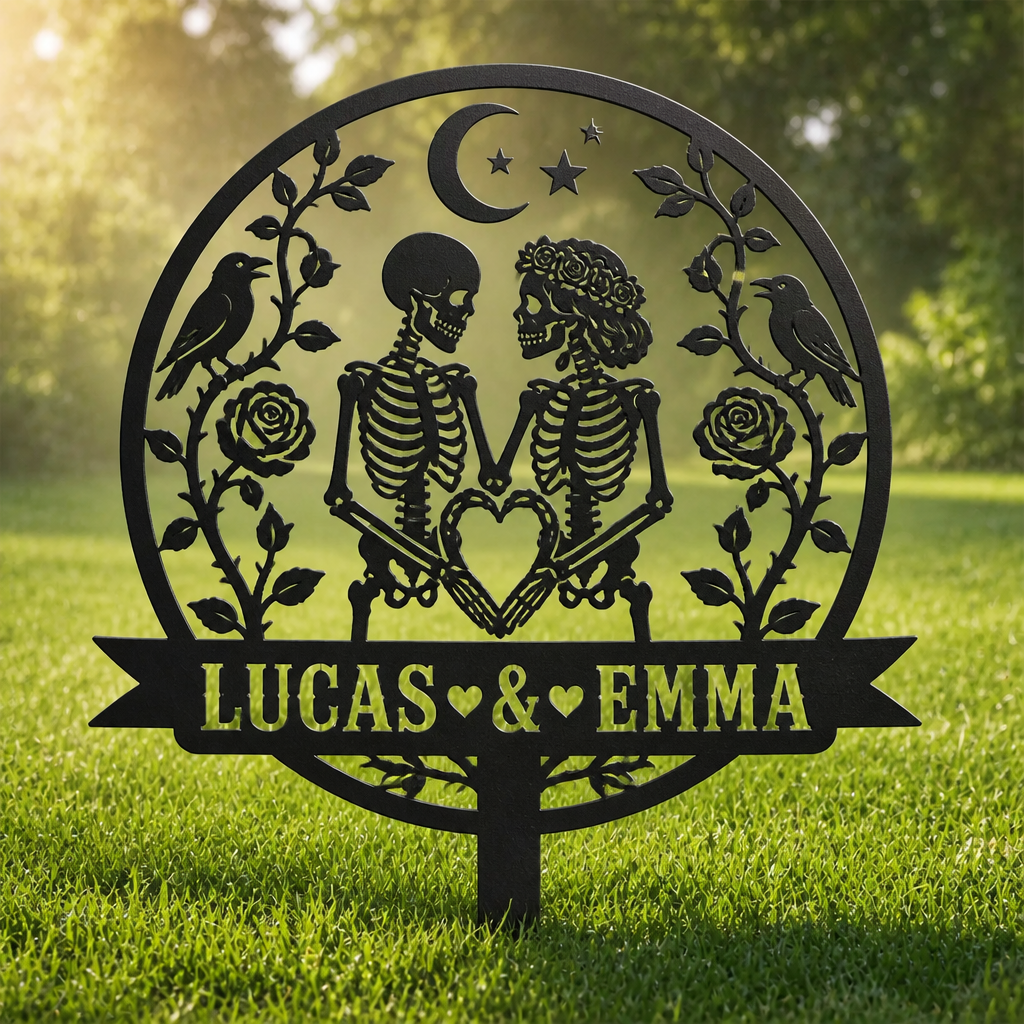 Personalized Skeleton Lovers Cut Metal Yard Sign - Personalized Cut Metal Sign 7388d0da-72e1-467b-ac44-233be8fe7f6c.png