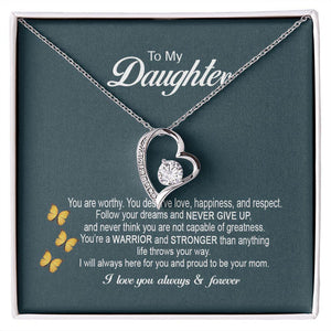 To My Daughter You Are Worthy, Necklace With Message Card, Gift For Daughter, From Parents To Daughter 738.jpg
