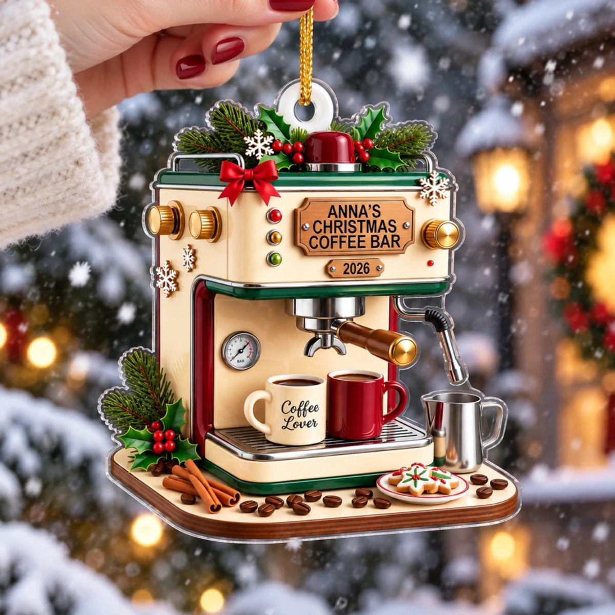 Coffee Maker Christmas- Personalized Acrylic Ornament, Custom Espresso Machine Xmas Decor 2026, Gift for Coffee Lover Barista, Coffee Bar Ornament 738d3d55-2aa8-4189-ae9f-c102c2ad5ee8-6aa8b3bec4474.jfif