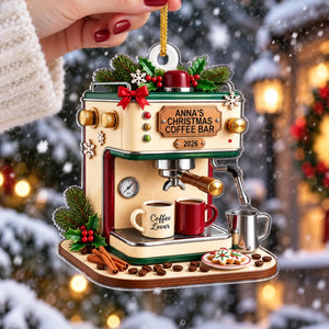 Coffee Maker Christmas- Personalized Acrylic Ornament, Custom Espresso Machine Xmas Decor 2026, Gift for Coffee Lover Barista, Coffee Bar Ornament 738d3d55-2aa8-4189-ae9f-c102c2ad5ee8-6aa8b3bec4474.jfif