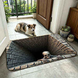 3D Optical Illusion Skull Pit Doormat, Creepy Brick Hole Skeleton Non-Slip Entryway Rug, Spooky Horror Front Door Decor Mat. 7395a3ad-775e-459f-bd39-61ef80c20200-rrerekioi8778-1-.webp