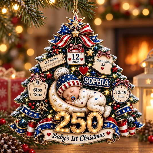 Personalized Baby's 1st Christmas America 250th Anniversary Ornament, Newborn Keepsake, New Baby Ornament, Patriotic Ornament,Christmas Tree 739cc459-e26f-4bd9-8437-5a3ac8b64e0c-c45f78ba-70d8-4092-b2a0-a3e361c67b6c.png