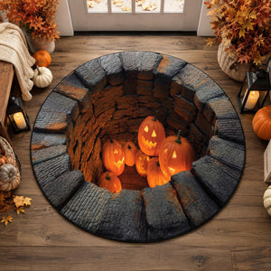 Halloween Pumpkin 3D Illusion Rug, Jack O Lantern Pit Round Rug, Spooky Well Floor Mat, Haunted House Decor 73ae4eb3-4783-49ec-a1e4-eb80d184230a-3.jpg