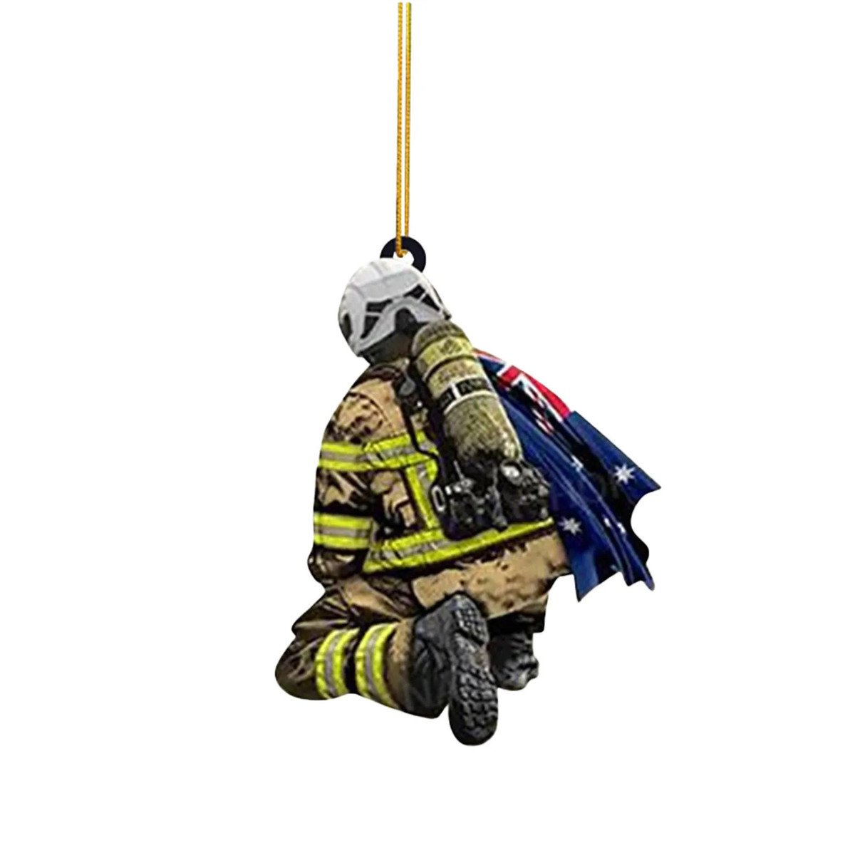 Christmas Fireman Ornaments Christmas Tree Firefighter 2d Acrylic Hanging Ornaments Fireman Figurines Party Favors Decorations