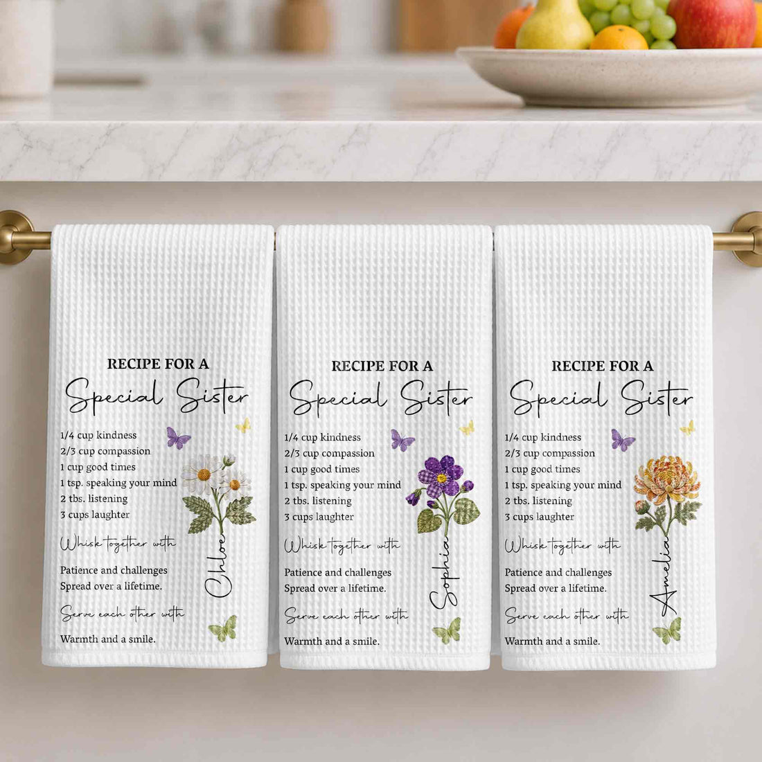 Recipe For A Special Sister, Personalized Kitchen Towel, Gift For Sister and Bestie 73d104ed-b7e2-4fdb-a3e8-743555510cd9-banner-2.jpg