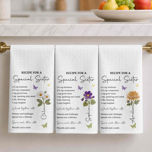 Recipe For A Special Sister, Personalized Kitchen Towel, Gift For Sister and Bestie 73d104ed-b7e2-4fdb-a3e8-743555510cd9-banner-2.jpg