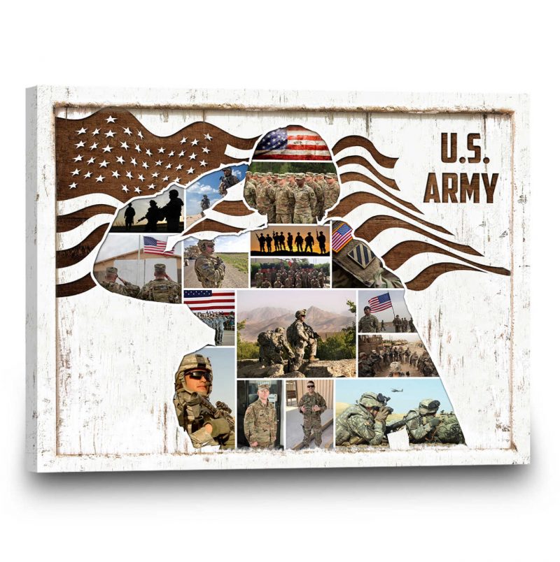 US Army Photo Collage Wall Art, US Army Gift, Personalized Military Gift, Gift For Soldier