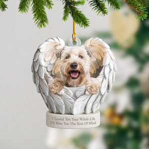 Personalized Dog Angel Wings Ornament, Custom Dog Ornament, Dog Car Ornament