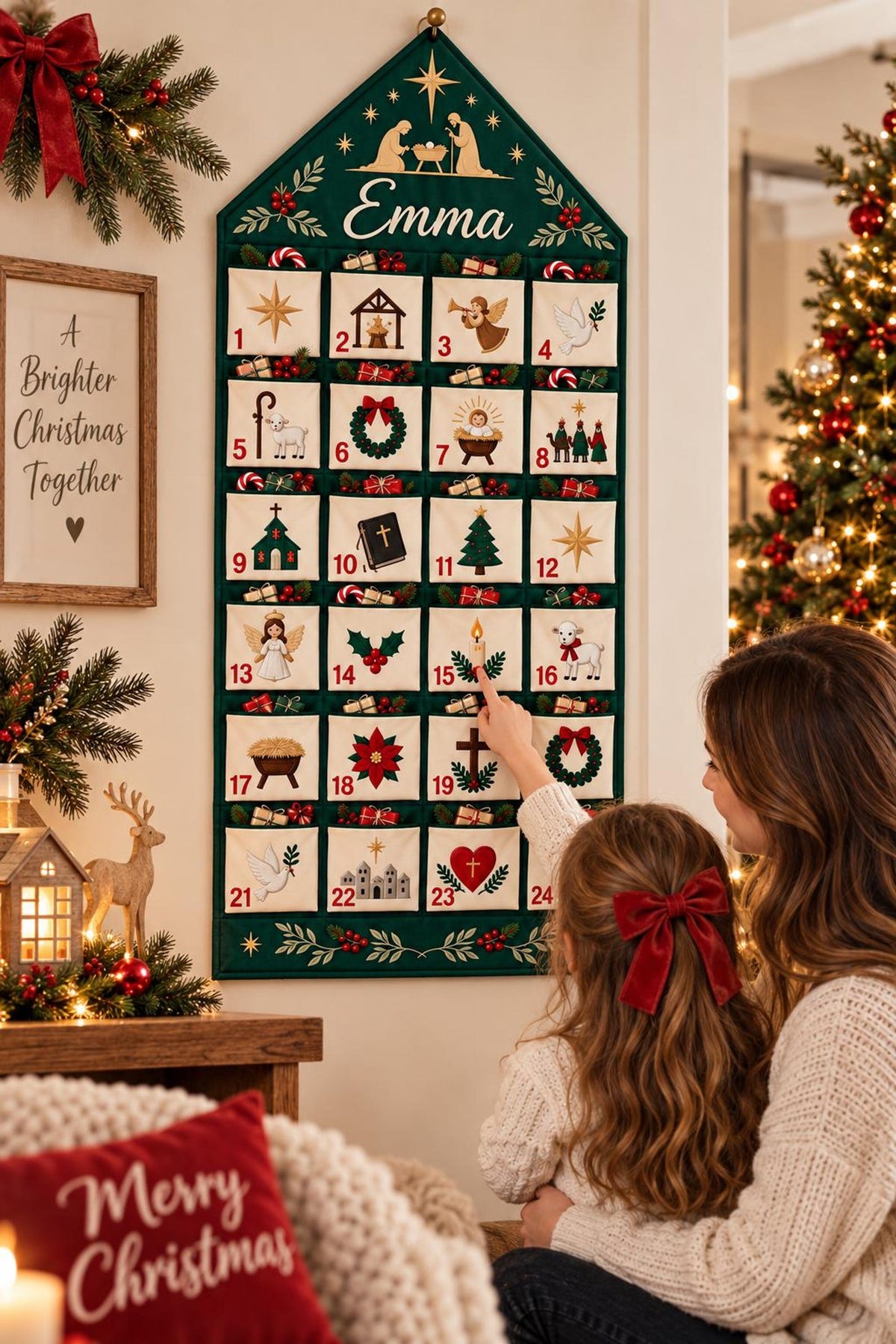 Personalized Nativity Fabric Advent Calendar, 24 Pocket Christmas Countdown, Custom Name Christian Wall Hanging, Kids Holiday Decor 73f3d295-53cc-4bf9-80e2-51cdbde675d8-il_1588xN.8566081064_reh3.jpg