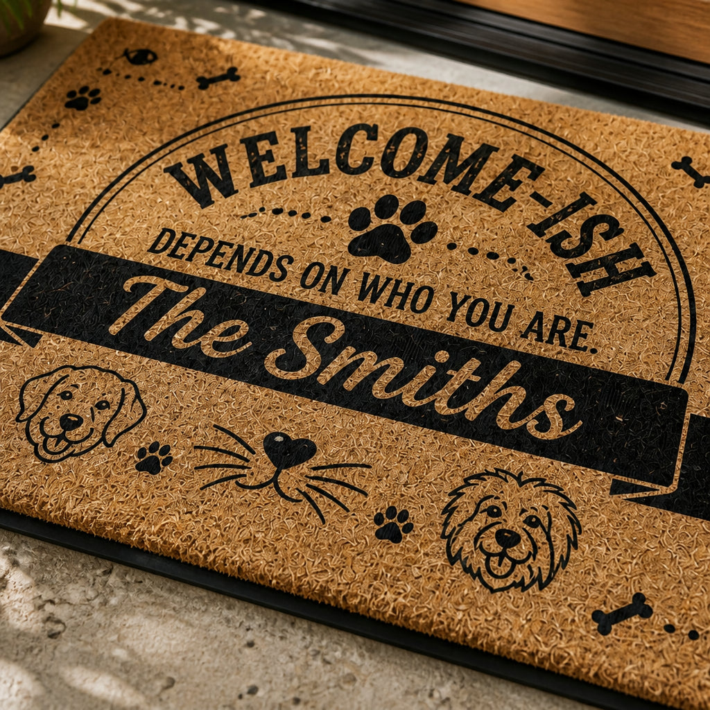 Welcome‑ish Personalized Family Doormat - Personalized Doormat 73f7ae17-d401-43d7-ada1-87a53a809b5b.jpg