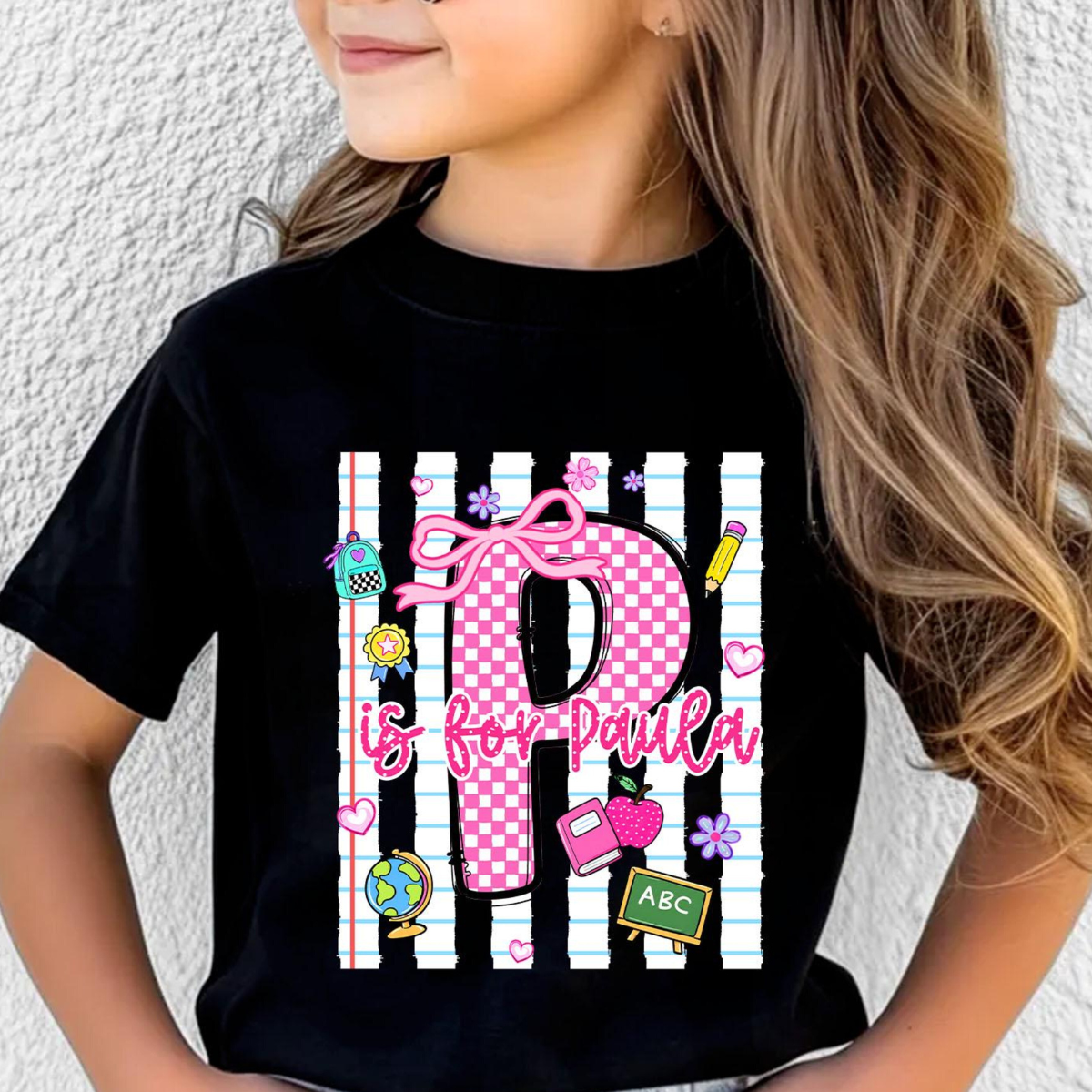 Custom Alphabet Name Letter Shirt, Coquette Bow Shirt, First Day of School Gift, Preschool Kindergarten T-Shirt, Back To School Toddler Tee 73fded91-1245-4fde-a131-bf0ab1d73d2e-7.png